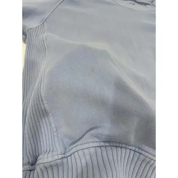 Aerie Down To Earth Baby Blue Crew Neck Oversized Sweatshirt- Size Small - Picture 6 of 8